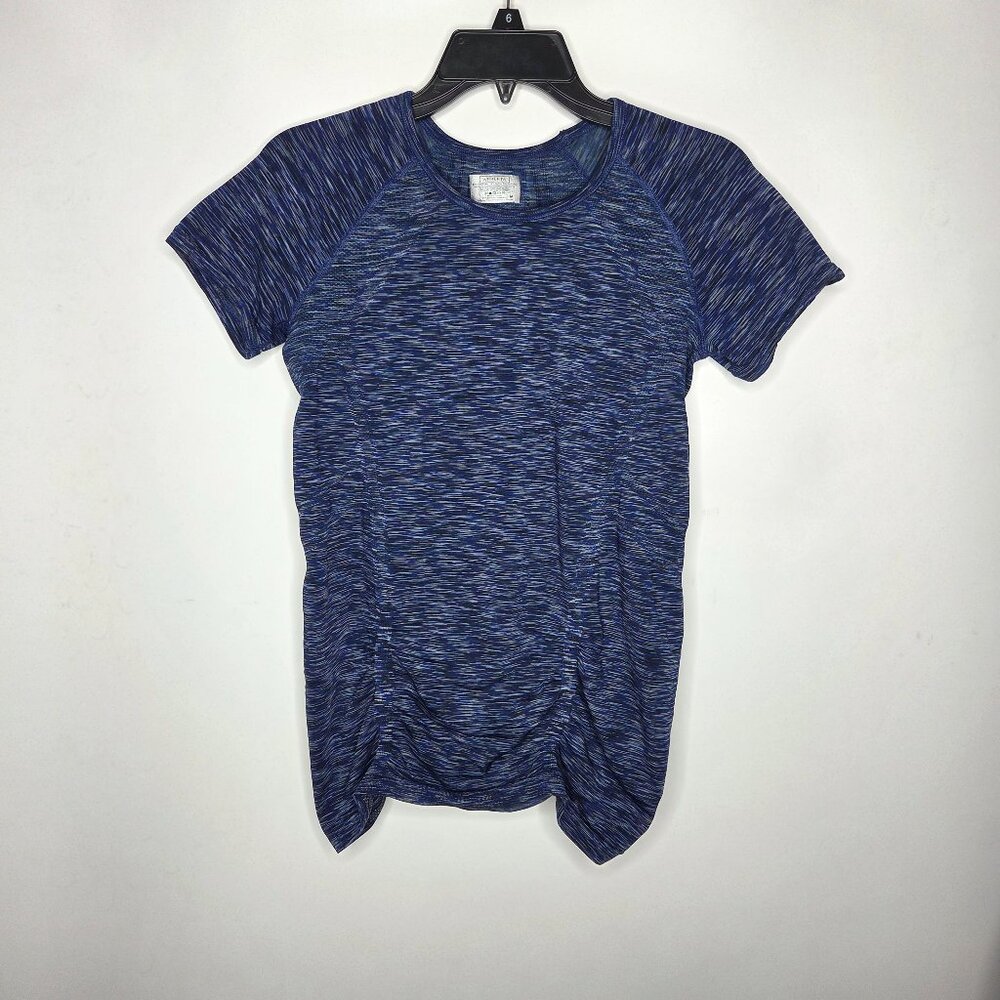 Athleta Womens Medium Purple Scrunched Short Sleeve Athletic Shirt